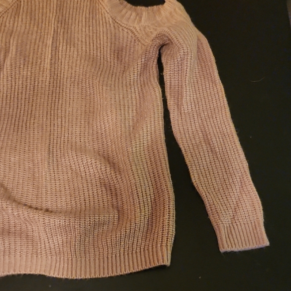 Stylish Off-the-Shoulder Tan Sweater - Picture 5 of 10